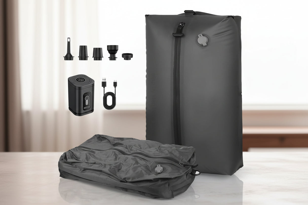 17L-34L travel Vacuum Bag Reusable Storage Bag Folding Outdoor Compression Bag with Air Pump for Suitcases Backpack Luggage